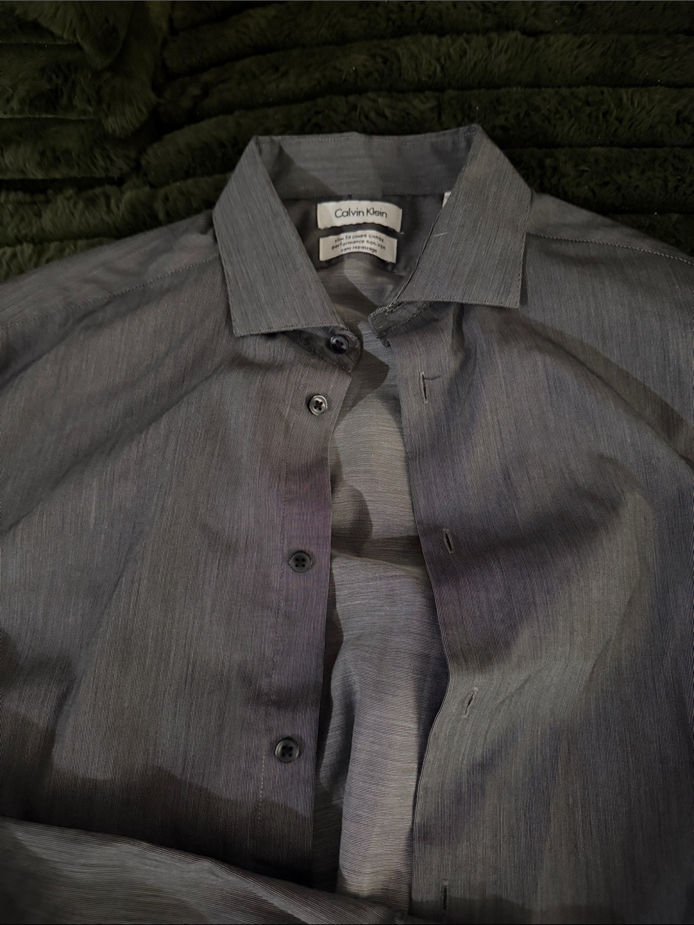Calvin Klein Men's Charcoal Dress Shirt 16.5 34/35